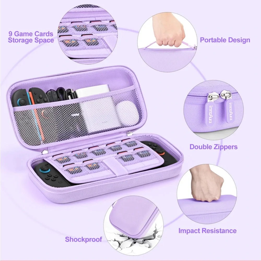 innoAura Switch 2 Carrying Case for NS Switch 2 (2025), Purple